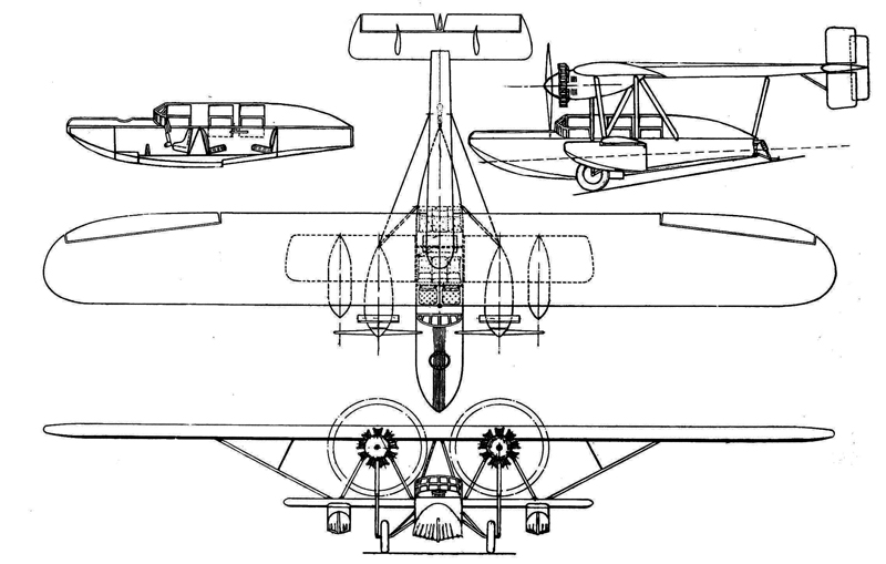 3 Sikorsky S36B 3 view Aero Digest September 1927