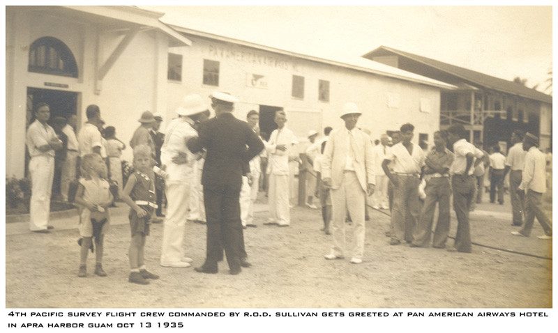4. rod sullivan with group at the original pan am hotel in guam survey4 rod sullivan pahf collection
