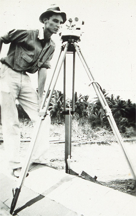 Bill Taylor taking calibrations during fourth survey S-42 over Guam Oct. 1935