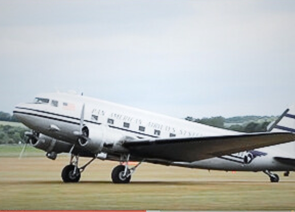 CNAC DC-3 painted in Pan Am colors for Normandy's 75th in DDay Squadron to Europe 2019
