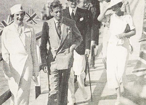 Duke Duchess of Kent in Nassau 1935 disembarking Pan Am flying boat blog