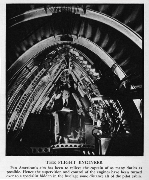 Flight Engineer in Cabane in fuselage aft of the pilot cabin