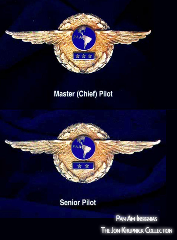 Jon Krupnick Collection: Chief Pilot and Senior Pilot Wings, early years of Pan Am