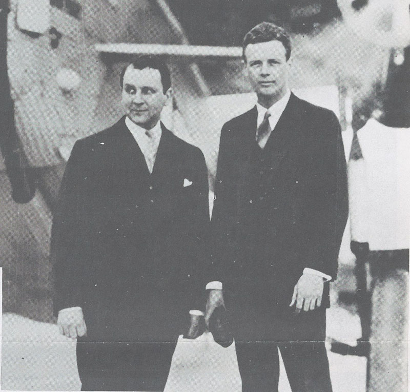 Juan Trippe and Charles Lindbergh at the opening of Pan American Field January 1929