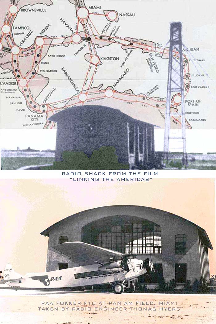 Miami Speaking map Miami Airport and radio shack filmframe from Linking the Americas