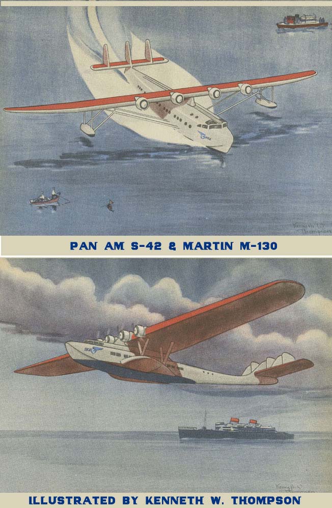 Nov. 1932 Pan Am Sikorsky S 42 Martin M 130 for 1932 90 Years Ago
