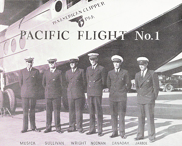 Pacific Fligh No 1 Crew from Pan American Air Ways Supplement 1935