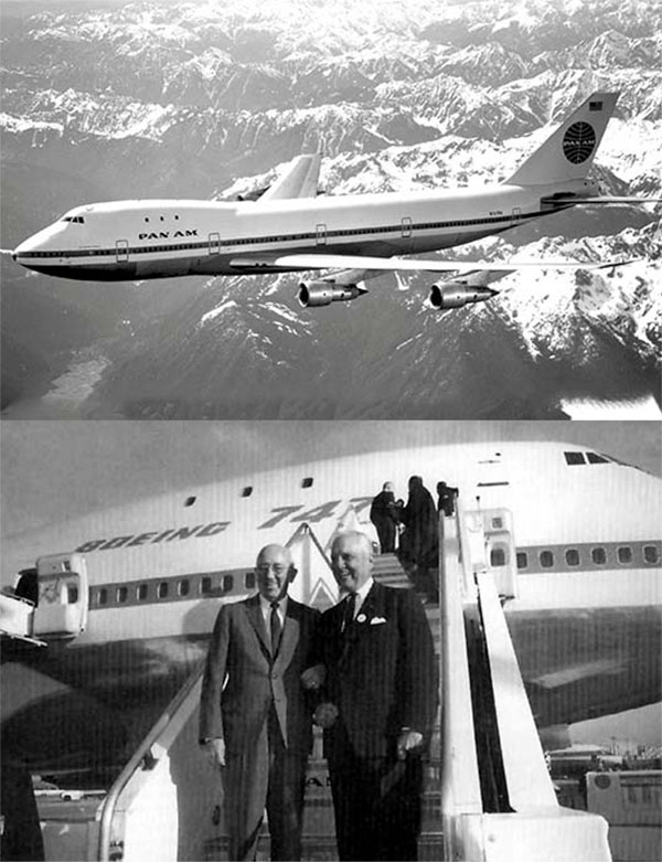 Pan Am B747 & Pan Am's Juan Trippe with Boeing's Bill Allen
