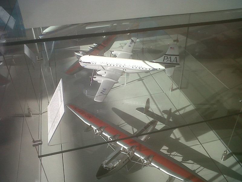 Pan American World Airways Models, B-377 Stratocruiser and Sikorsky S-42, Hawaii By Clipper exhibit, National Air and Space Museum