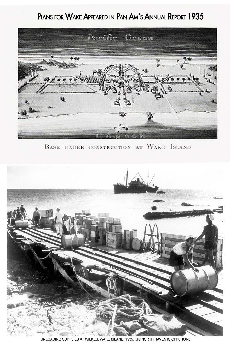 Wake Island 1935 under construction, the plans and the reality.
