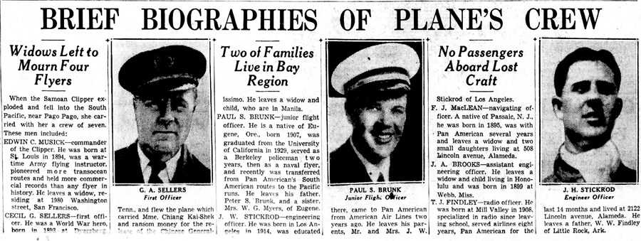 San Francisco Examiner Samoan Clipper crew bios